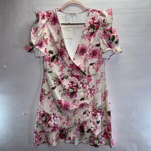 NWT Spring Floral Ruffle Mini Dress L